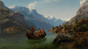 Romantic painting of Norway's landscape 