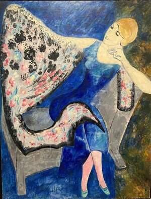 Sigrid Hjertén painting Grunewald woman in blue